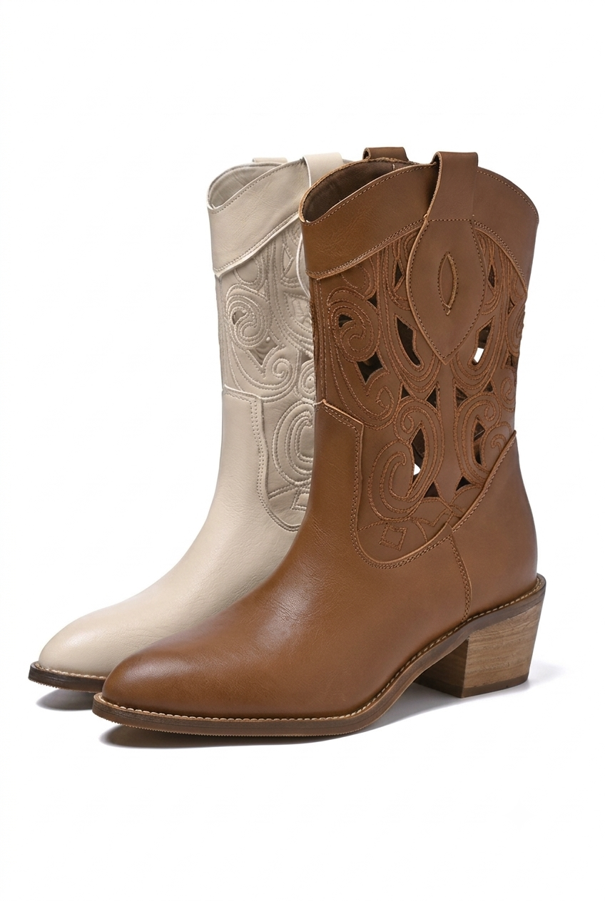 Botines Modernos en Cuero de Vaca