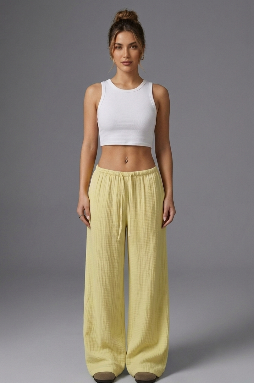 Pantalones lino básicos