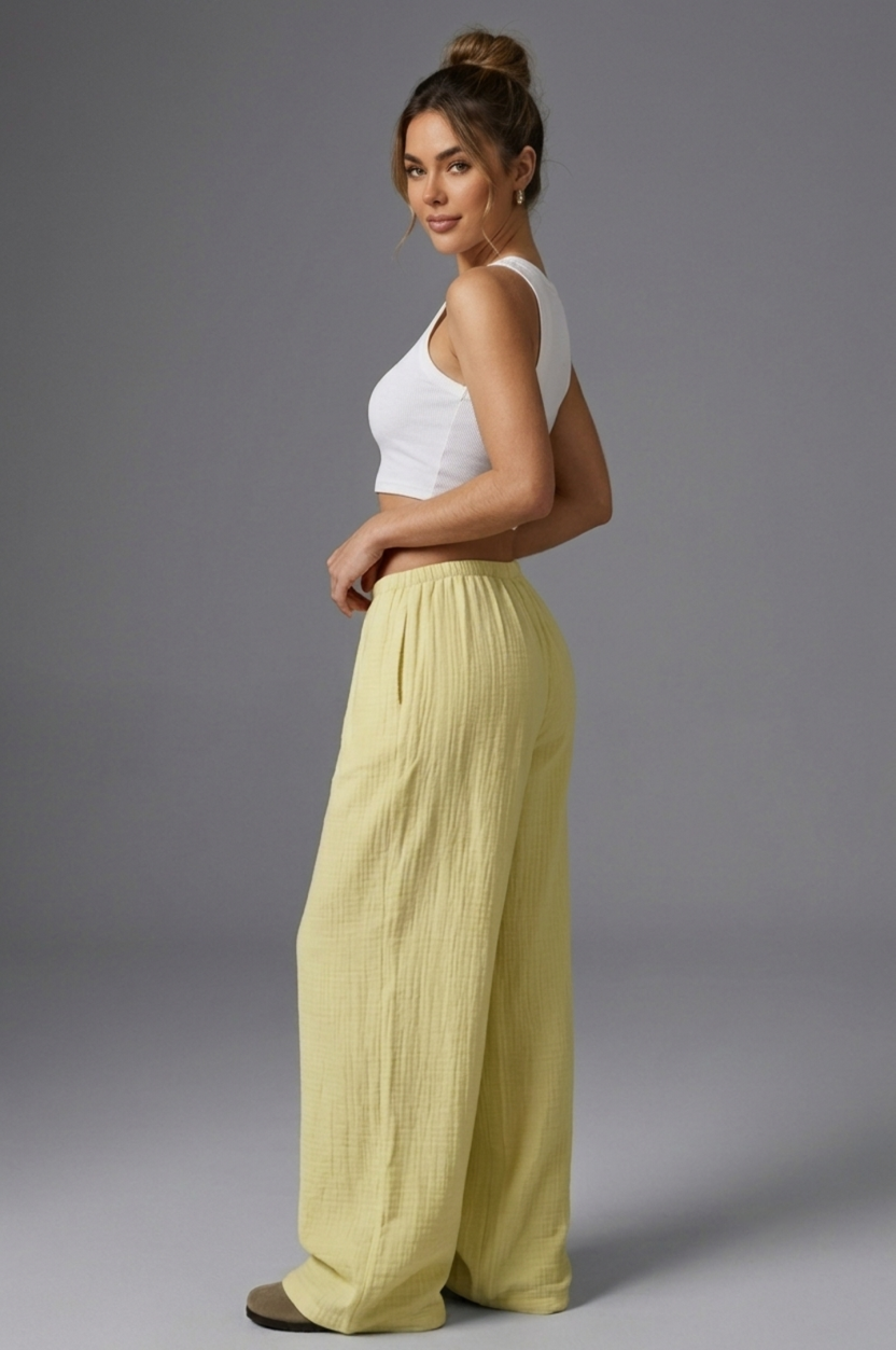 Pantalones lino básicos