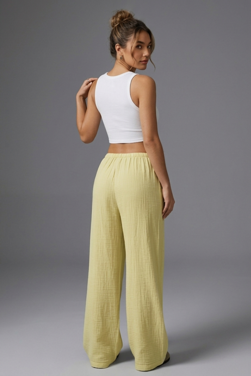 Pantalones lino básicos