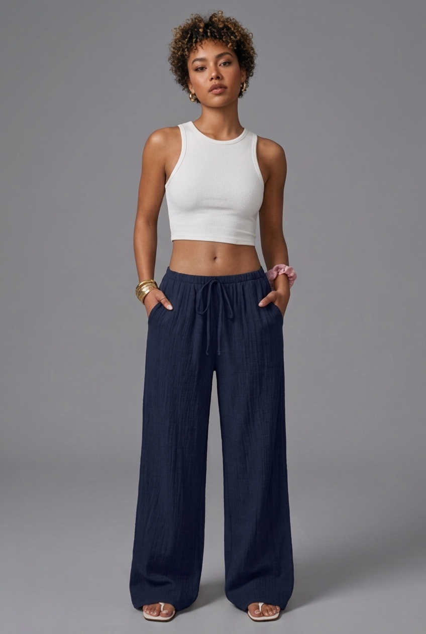 Pantalones lino básicos