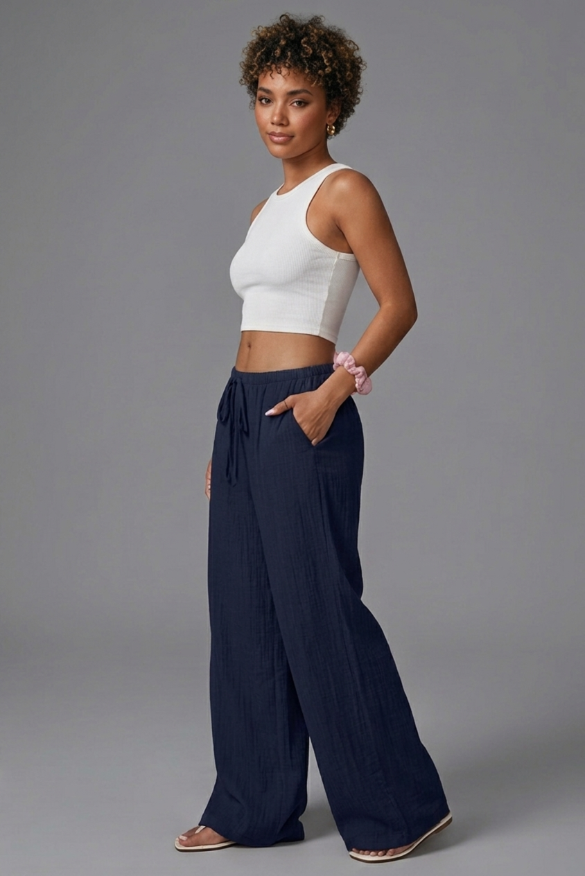 Pantalones lino básicos