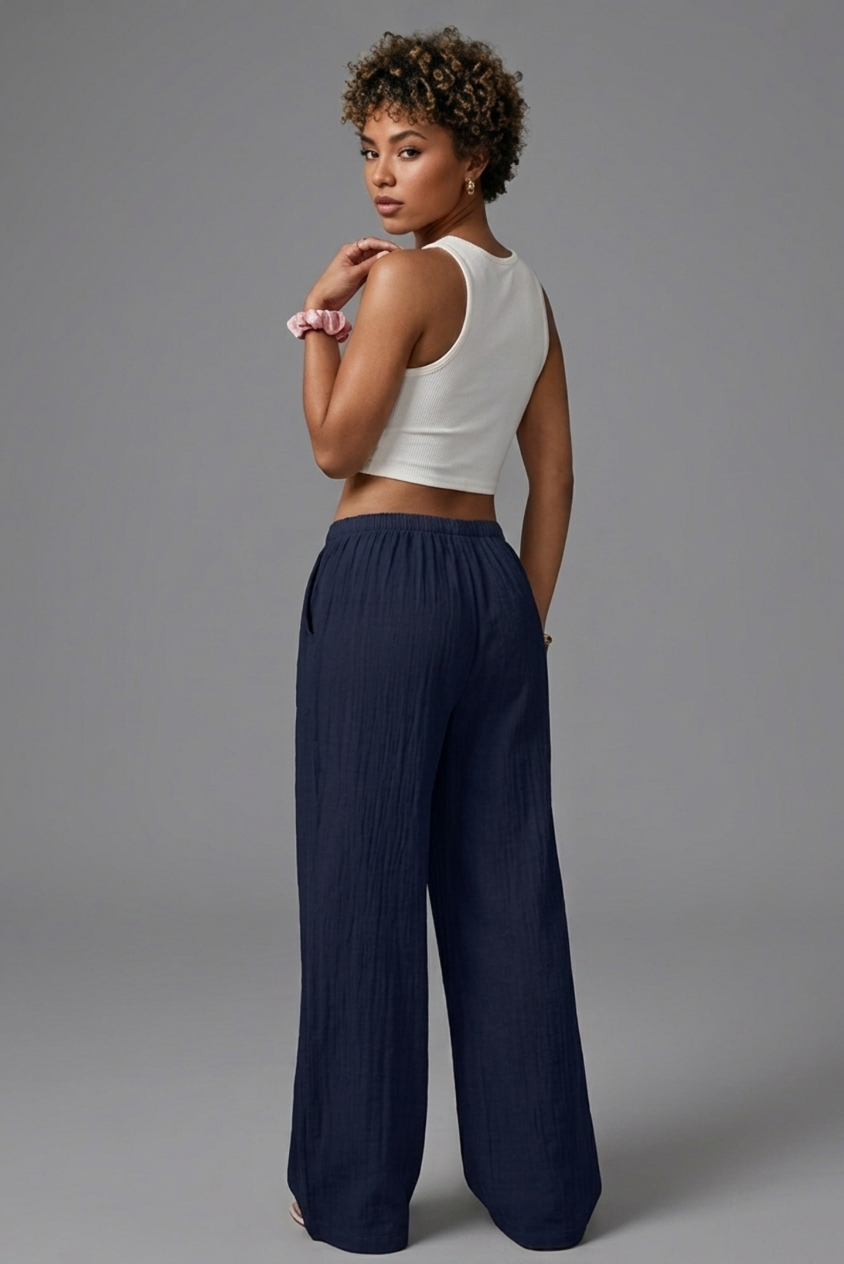 Pantalones lino básicos