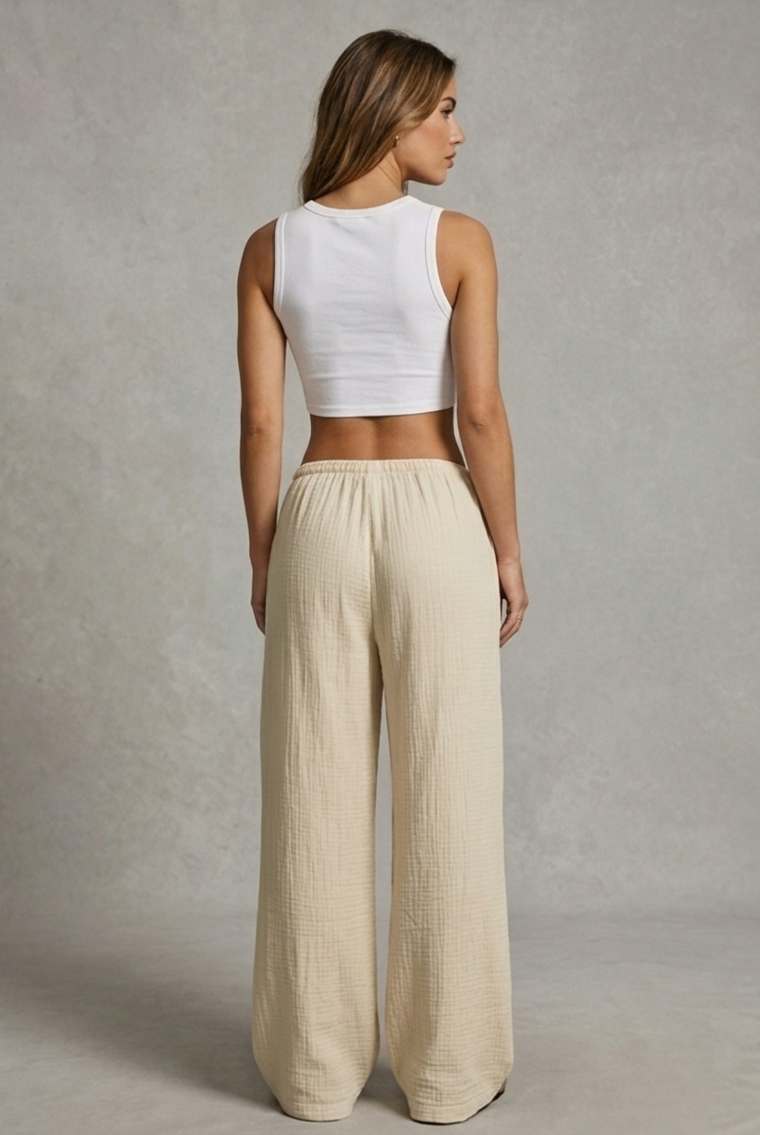 Pantalones lino básicos