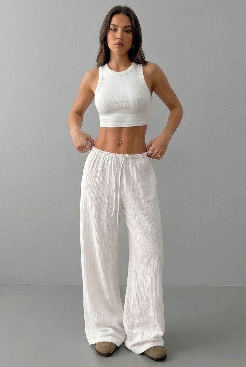 Pantalones lino básicos