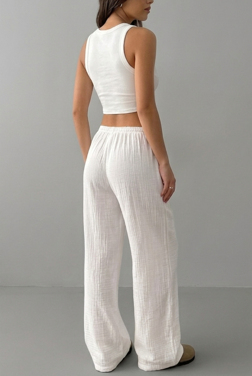 Pantalones lino básicos