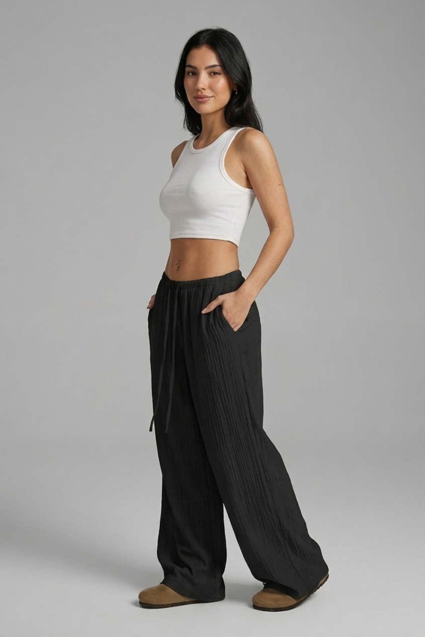 Pantalones lino básicos